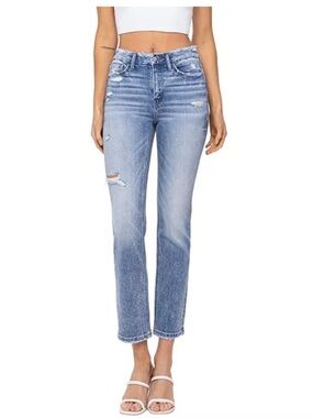Flying Monkey Light Wash High-Rise Straight Leg Jeans